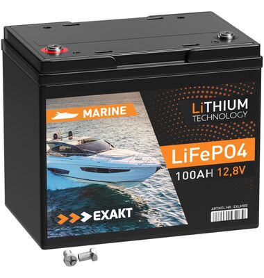 Μπαταρία Σκαφών Λιθίου Exakt Marine Lithium LifePO4 100Ah / battery-expert.gr